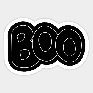 BOO text art in black bubble letters Sticker